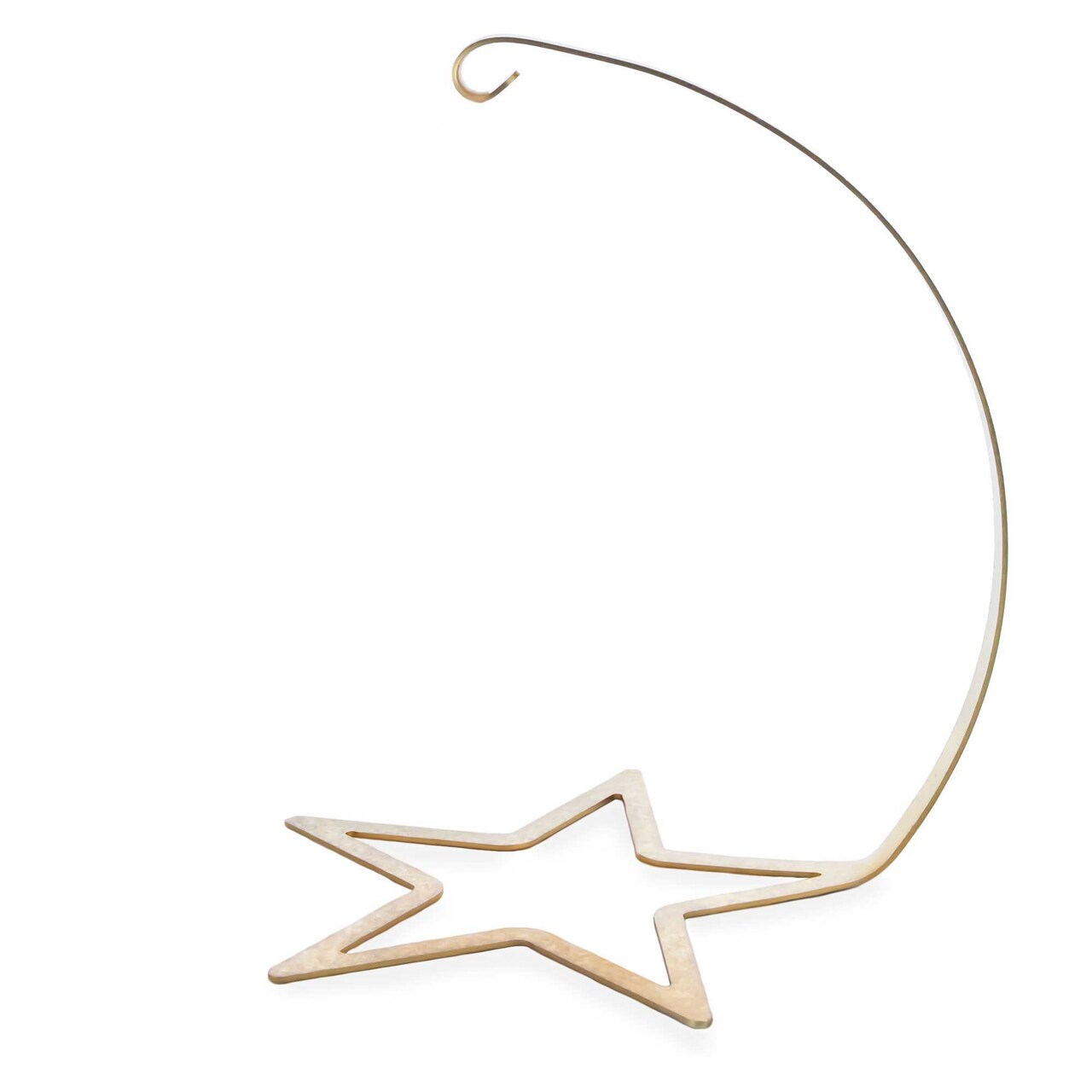 Star Base and Curled Arm Gold Metal Ornament Display Stand 5.9 Inches (Poland)